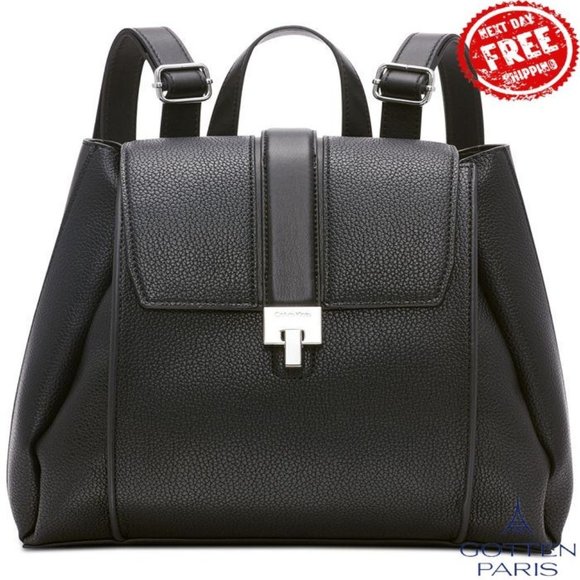 Calvin Klein Sahara Turnlock Backpack Black/Silver Women\'s Bag main image 6